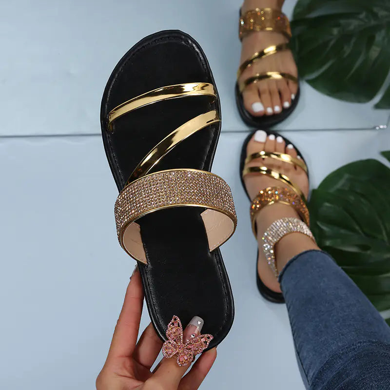 Chic Rhinestone Outdoor Sandals for Women