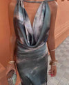 Chic Satin Gradient Dress